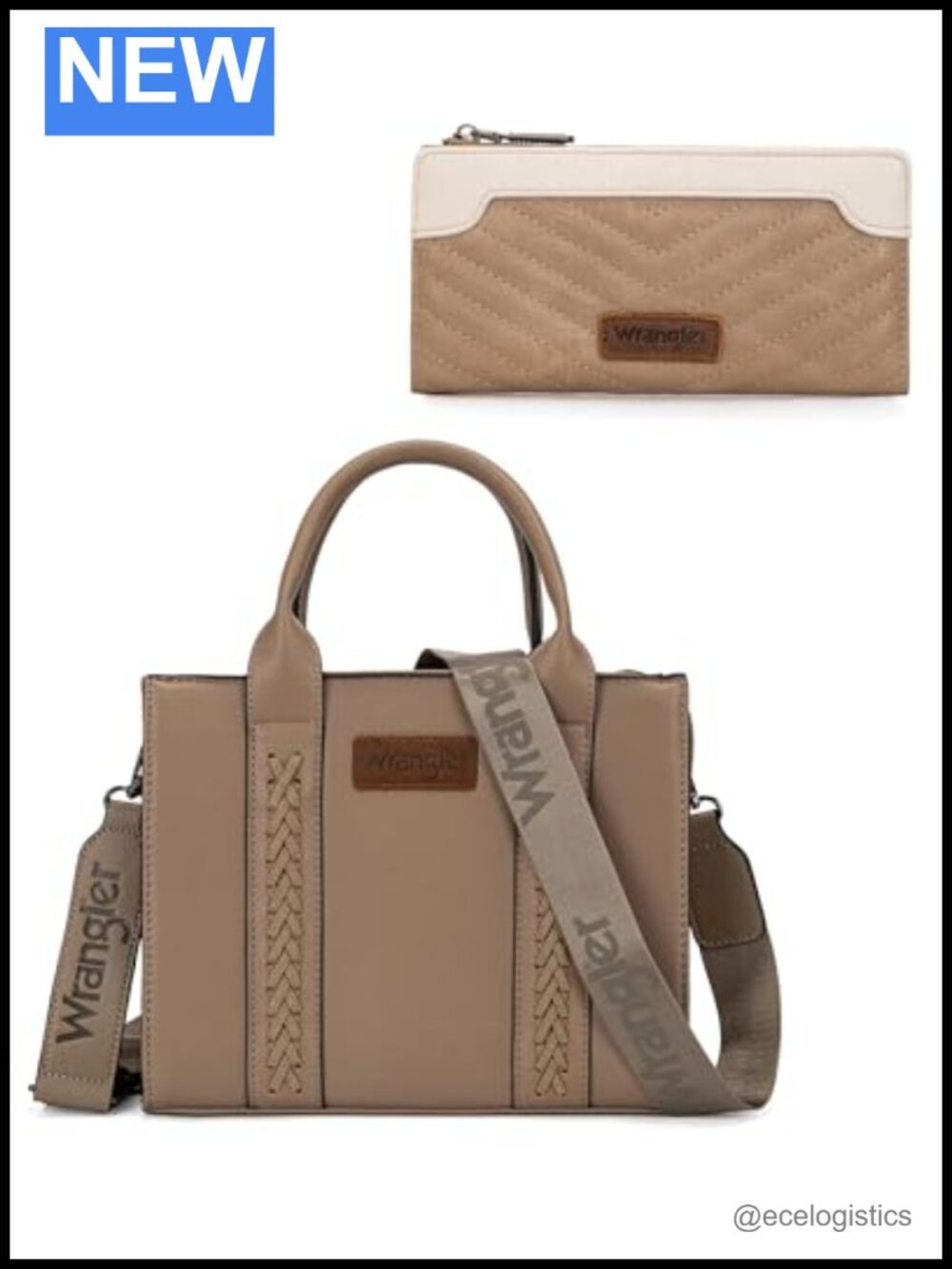 Whipstitch Tote Bag with Two Quilted Wallets Set